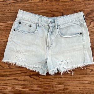 Light wash denim high waisted shorts